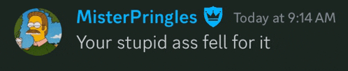 a screenshot of a tweet from mister pringles