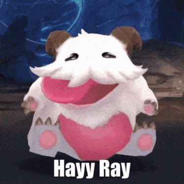 a picture of a stuffed animal with hayy ray on the bottom