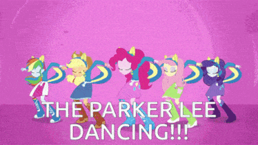 a group of girls dancing with the words " the parker lee dancing "