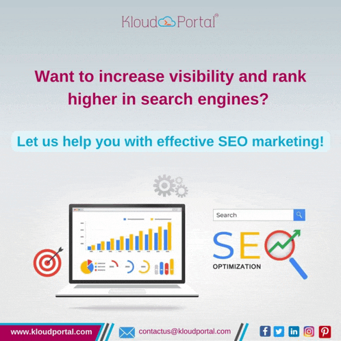 an advertisement for seo optimization with a laptop