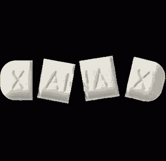 a white xanax pill on a black background