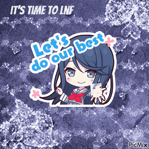 a picture of a girl with the words let 's do our best