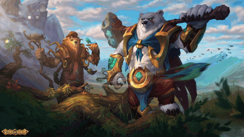 a painting of two bears standing next to each other with the word stealth hound on the bottom