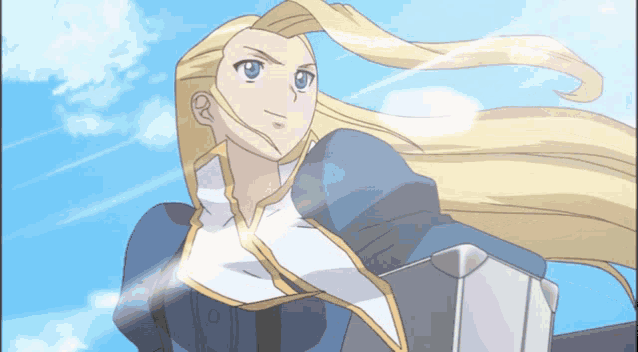 a cartoon of a woman with long blonde hair