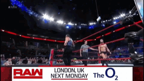 a wrestling ring with the words raw next monday on the bottom