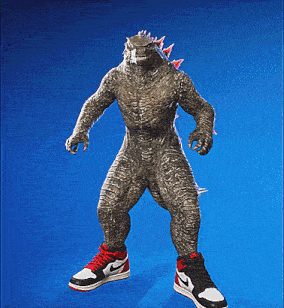 a monster wearing a pair of nike shoes