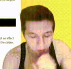 a close up of a person 's face with a yellow background and the words of an effect the raiders