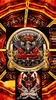 a poster with a skull and wings that says antirock