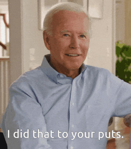 a man in a blue shirt smiles and says i did that to your puts