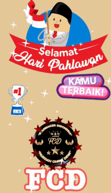 a sticker that says selamat hari pahlawan