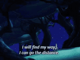 a blue background with the words i will find my way i can go the distance on it