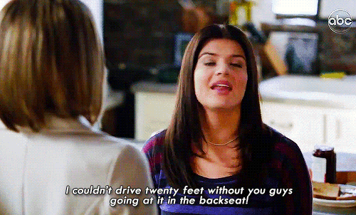 a woman is talking to another woman and says i couldn t drive twenty feet without you guys