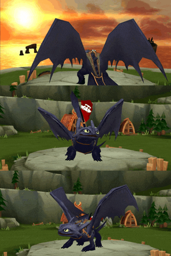 toothless from how to train your dragon has a red flag on his head