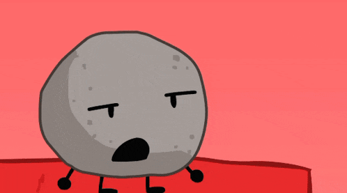 a black and white cartoon of a snowball with a speech bubble and the words `` rip snowball bfdi ripoff ''