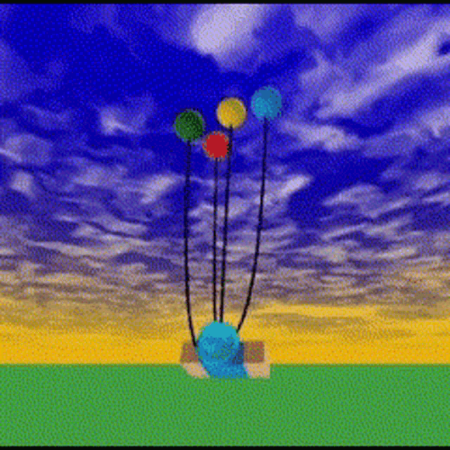 a bunch of colorful balloons are flying in the sky