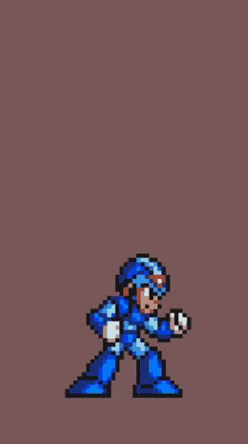 a pixel art of a robot with a red star on his chest