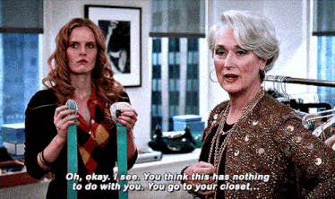 two women standing next to each other with one saying oh okay i see