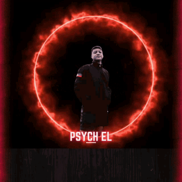 a picture of a man in a circle with the name psych el