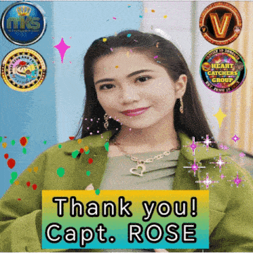 a picture of a girl with the words thank you capt. rose