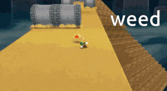 a video game with the word weed on the bottom right