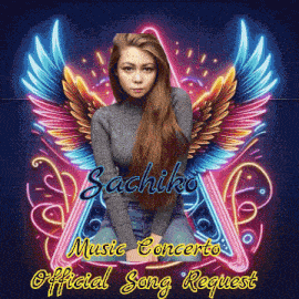 a poster for sachiko 's music concert with a woman with wings