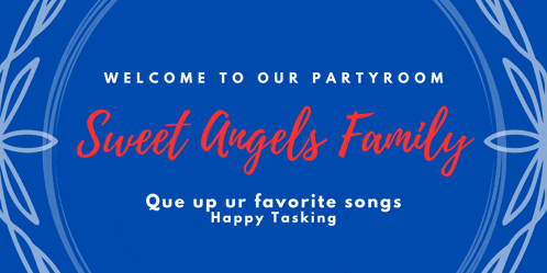 a blue sign that says sweet angels family on it