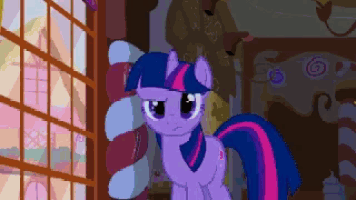 twilight sparkle is standing in front of a window