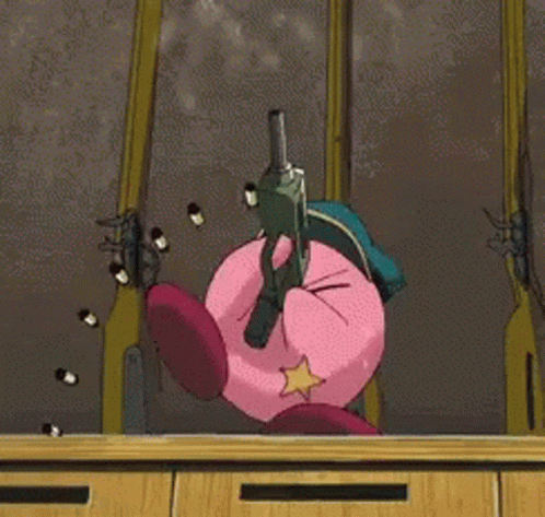 Kirby Gun GIF - Kirby Gun Mad GIFs