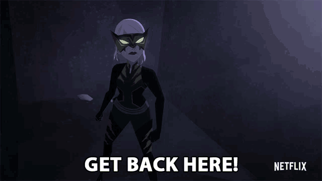 a cartoon character says get back here on a netflix ad