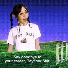 a girl in a white shirt with the words say goodbye to your career