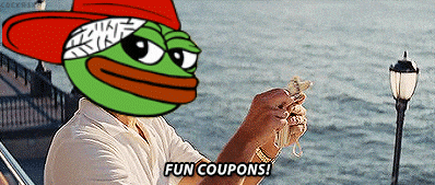 a cartoon of a man with a frog on his head and the words fun coupons on the bottom