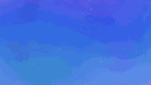 a girl with pink hair and red eyes stands in front of a blue background