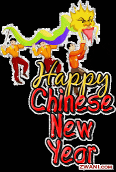 a happy chinese new year greeting with a dragon