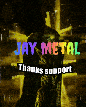 a poster for jay metal shows a person in a hoodie
