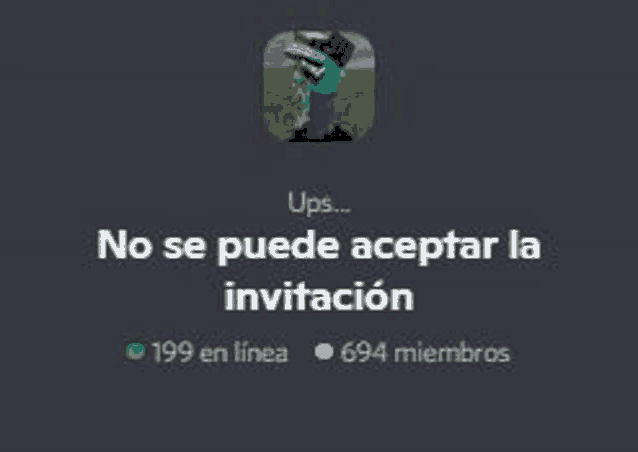 a screenshot of a minecraft game with the words `` no se puede aceptar la invitación '' .