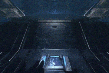 a video game character has the word unsc on the back of her jacket