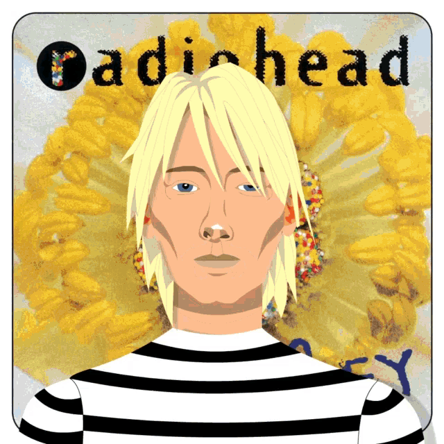 a cartoon of a man with the word radiohead on the top
