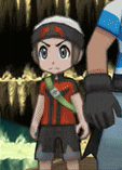 a cartoon boy is standing next to a man in a video game .