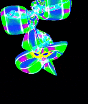 a computer generated image of a colorful flower with a yellow star in the middle
