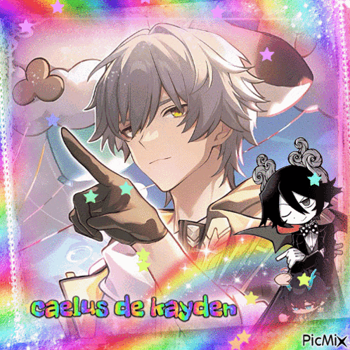 a picture of a boy with the name caelus de hayden on it