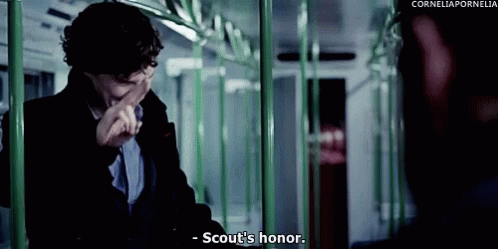 Sherlock Scouts Honor GIF - Sherlock Scouts Honor Benedict Cumberbatch GIFs