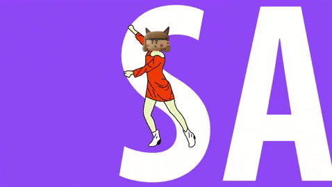 a cartoon drawing of a woman with a cat 's head and the word urd behind her