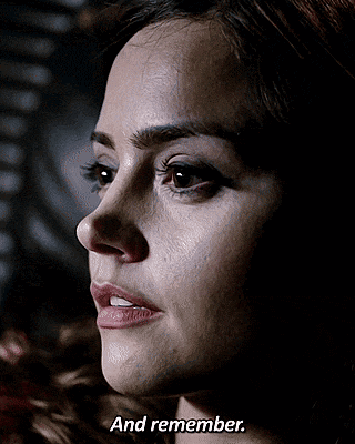 a close up of a woman 's face with the words and remember below her
