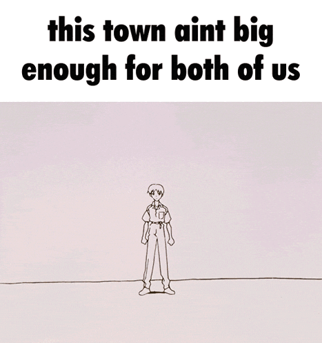 a drawing of a man standing in the middle of a field .
