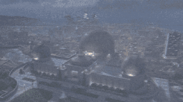 a picture of a city with the words server up on it