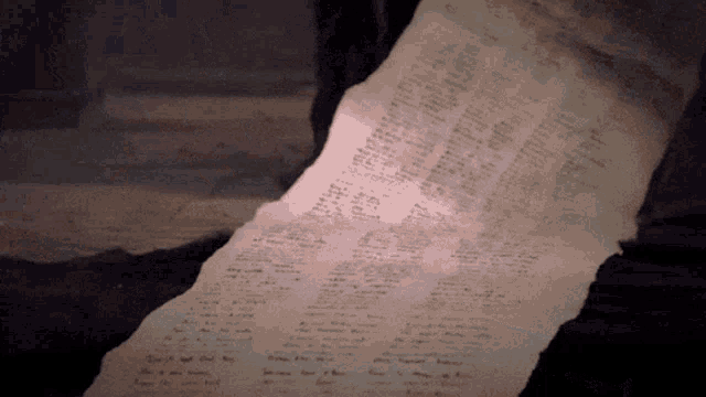 a very long piece of paper with a lot of letters on it
