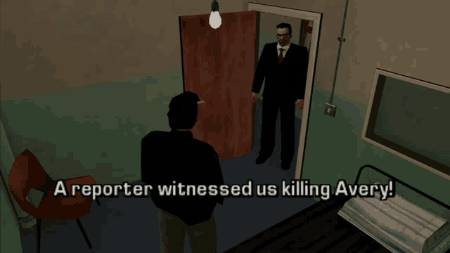 a reporter witnessed us killing avery in the video game
