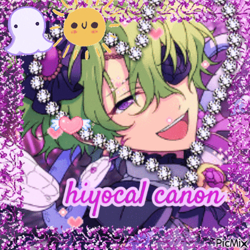a picture of a boy with green hair and the words hiyocal canon written on it