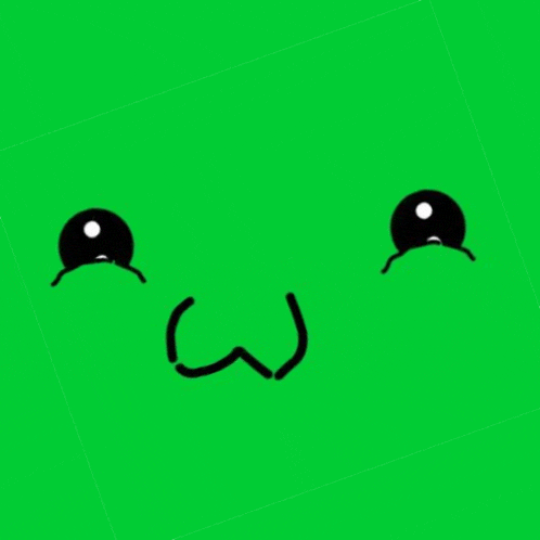 a green background with a frog face drawn on it