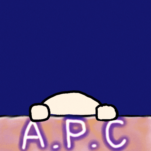 a cartoon character giving a thumbs up with the words great a.p.c